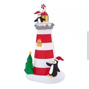 7.5 ft. Lighthouse With Penguins Holiday Inflatable